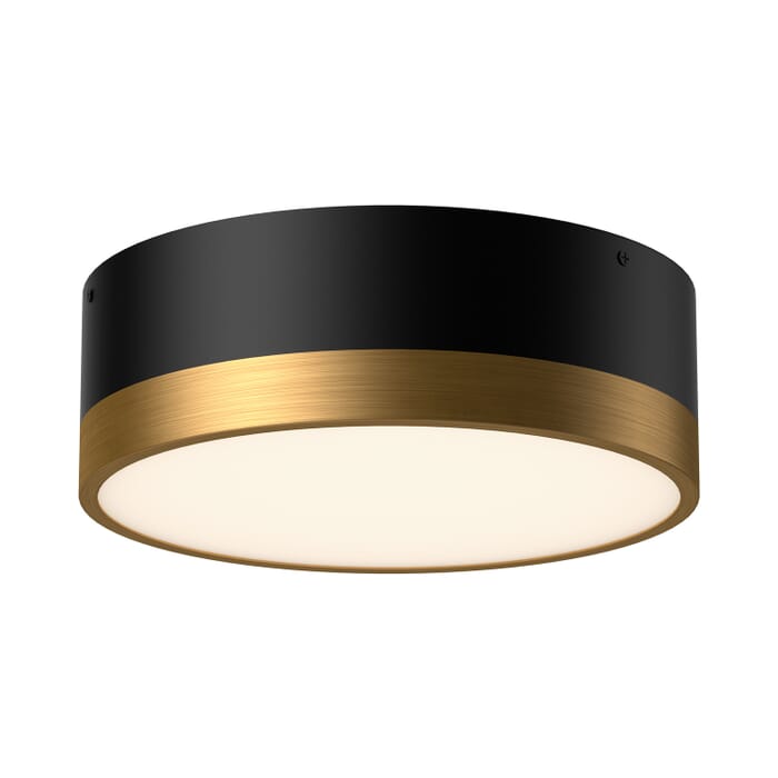 Brisbane 2-Light Flush Mount in Aged Gold with Matte Black Brisbane 2-Light Flush Mount in Aged Gold with Matte Black