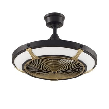 Fanimation Pickett 24" LED Indoor/Outdoor Ceiling Fan in Black and Brass