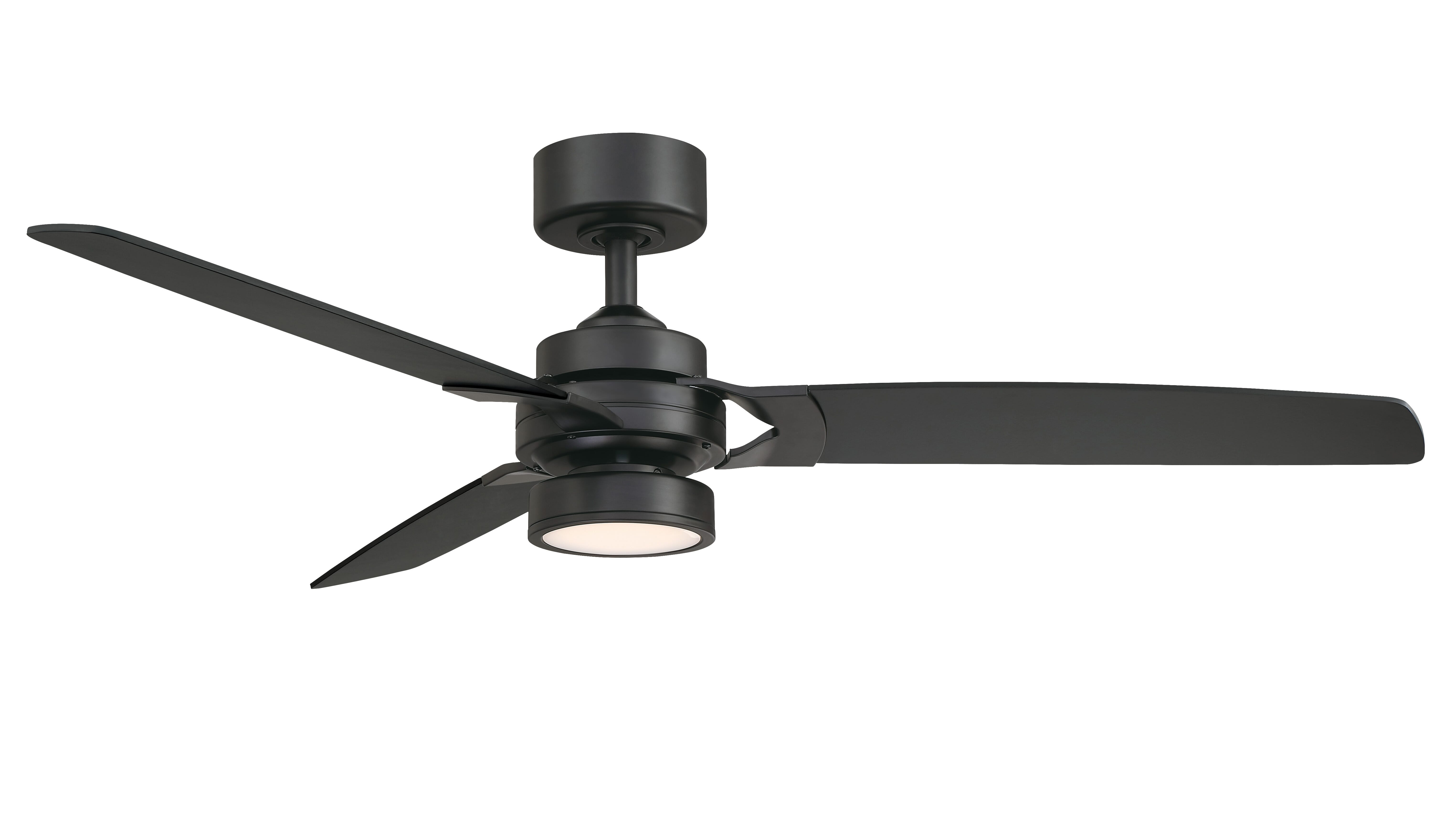 Fanimation Amped 52" LED Indoor Ceiling Fan in Black with Opal Frosted Glass