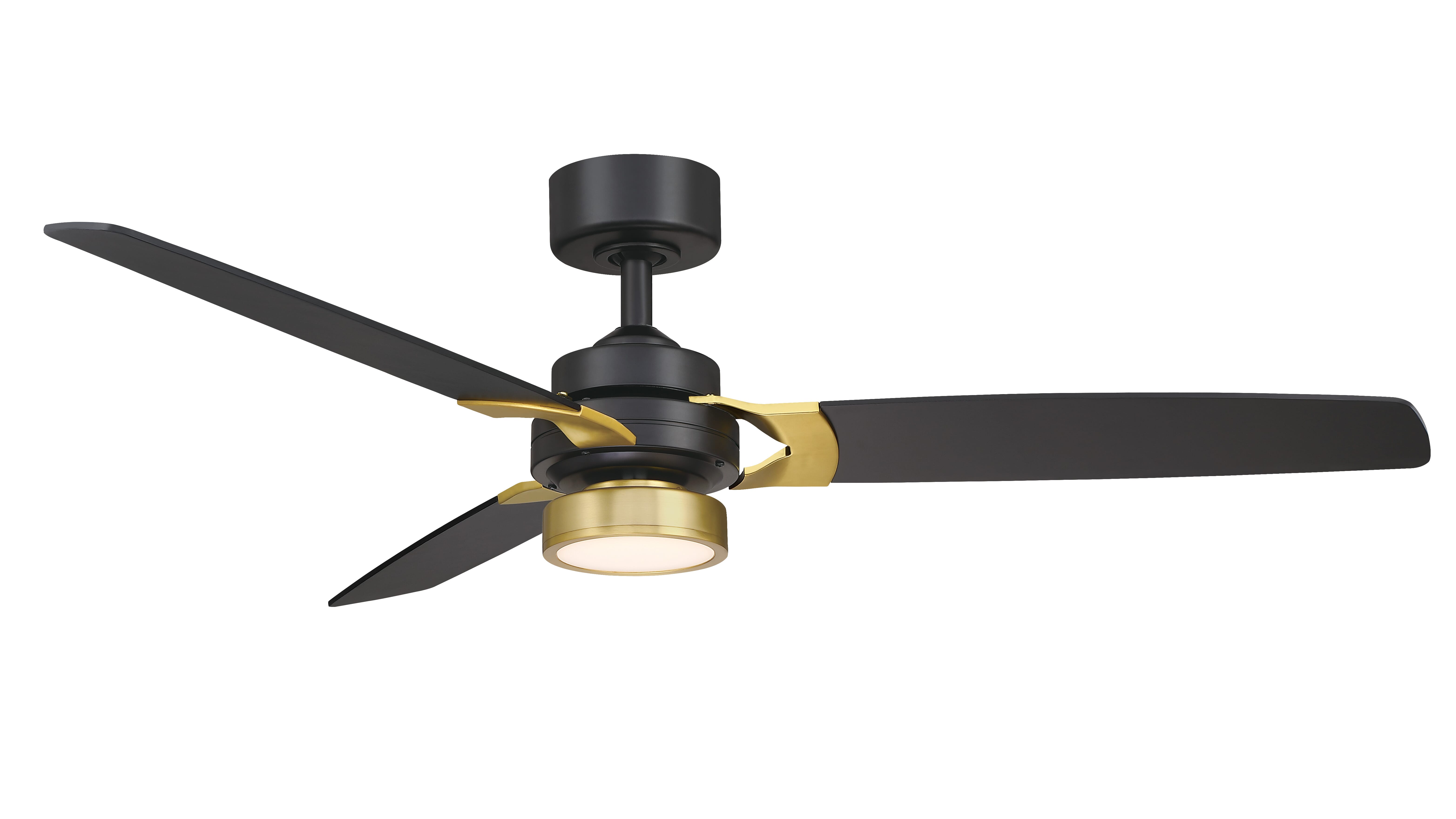 Fanimation Amped 52" LED Indoor Ceiling Fan in Black with Opal Frosted Glass