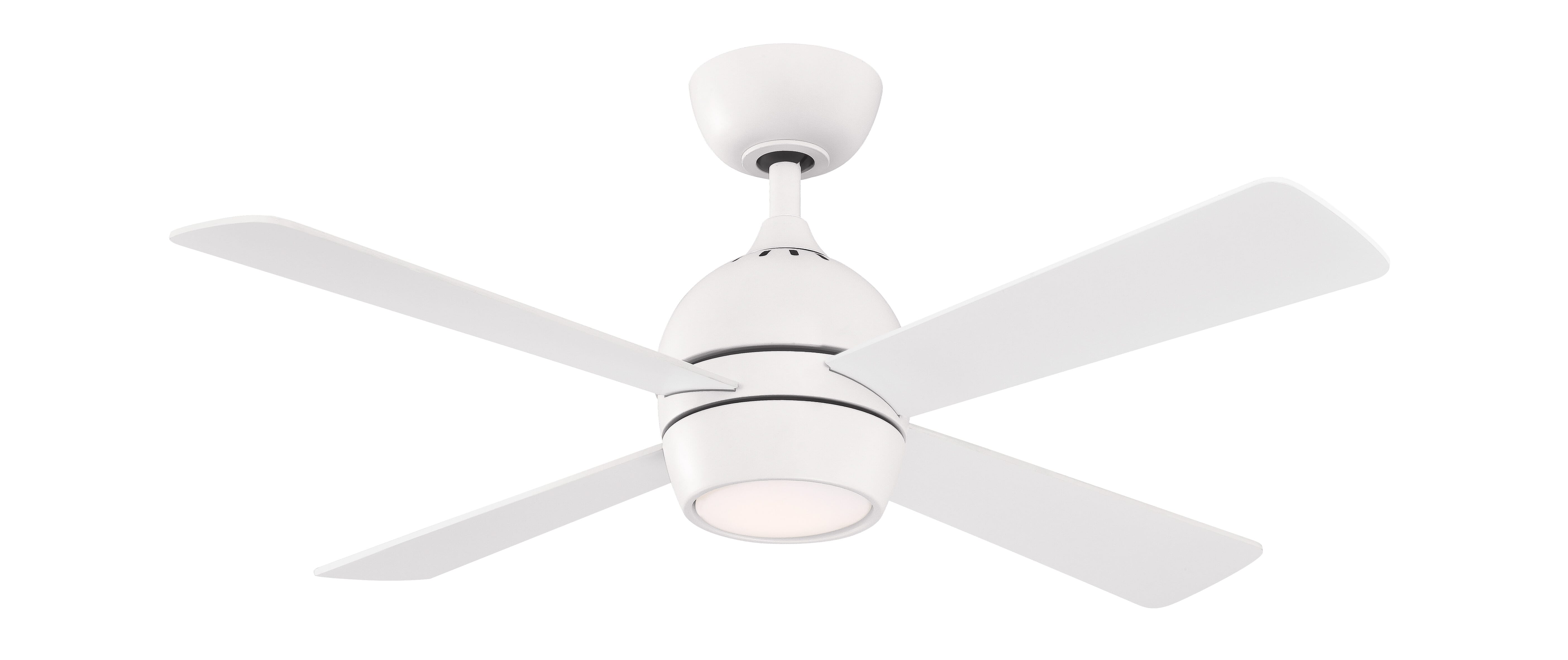 Fanimation Kwad 44" LED Indoor Ceiling Fan in Matte White with Opal Frosted Glass - FP7644MW