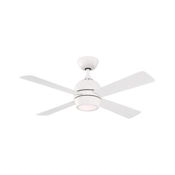 Fanimation Kwad 44" LED Indoor Ceiling Fan in Matte White with Opal Frosted Glass