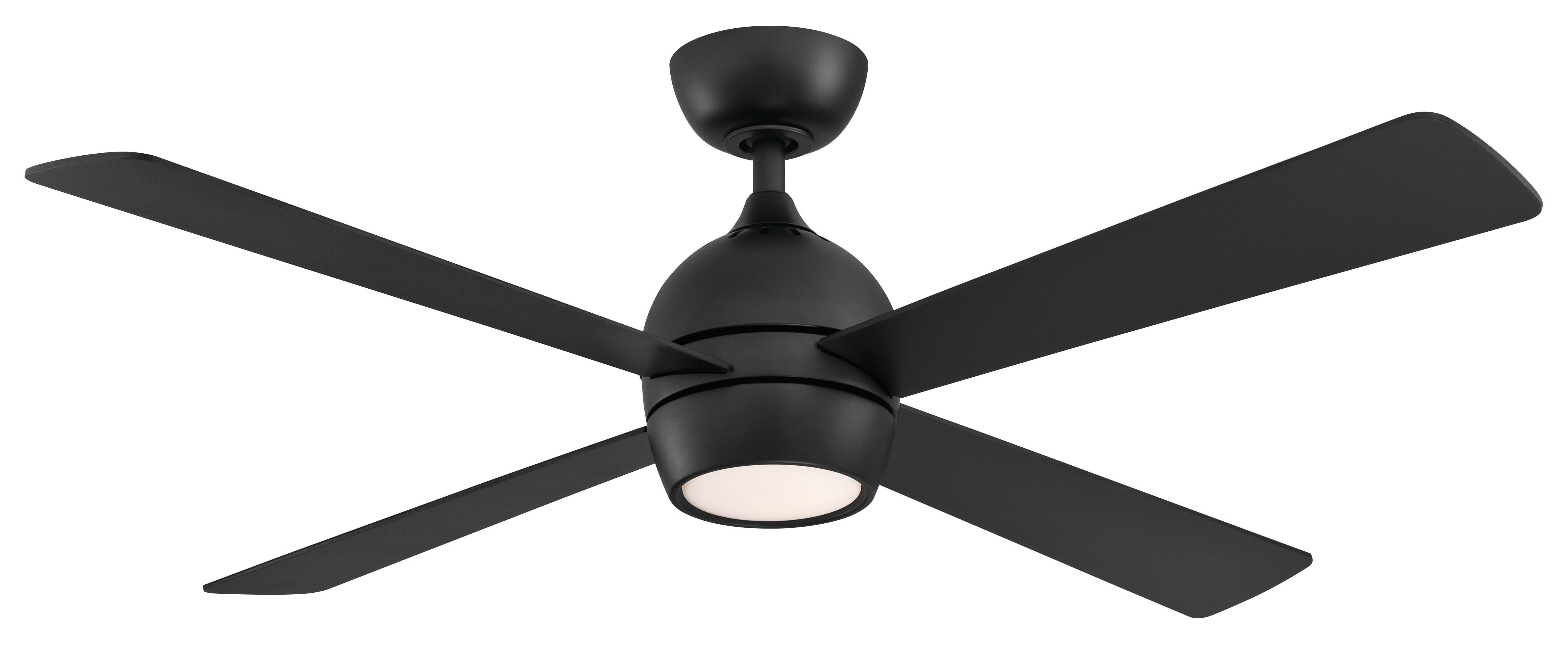 Fanimation Kwad 52" LED Indoor Ceiling Fan in Black with Opal Frosted Glass - FP7652BL