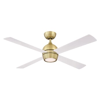 Fanimation Kwad 52" LED Indoor Ceiling Fan in Brushed Satin Brass with Opal Frosted Glass