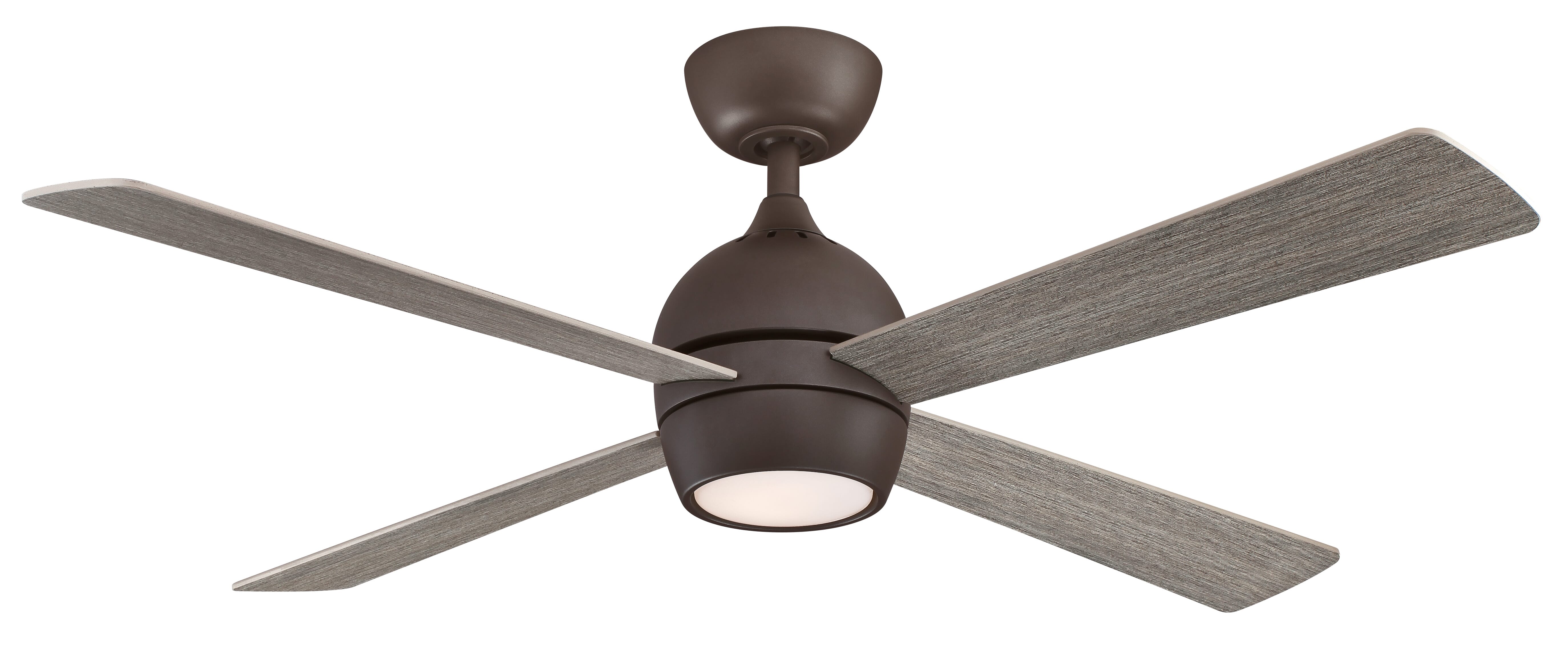 Fanimation Kwad 52" LED Indoor Ceiling Fan in Matte Greige with Opal Frosted Glass - FP7652GR