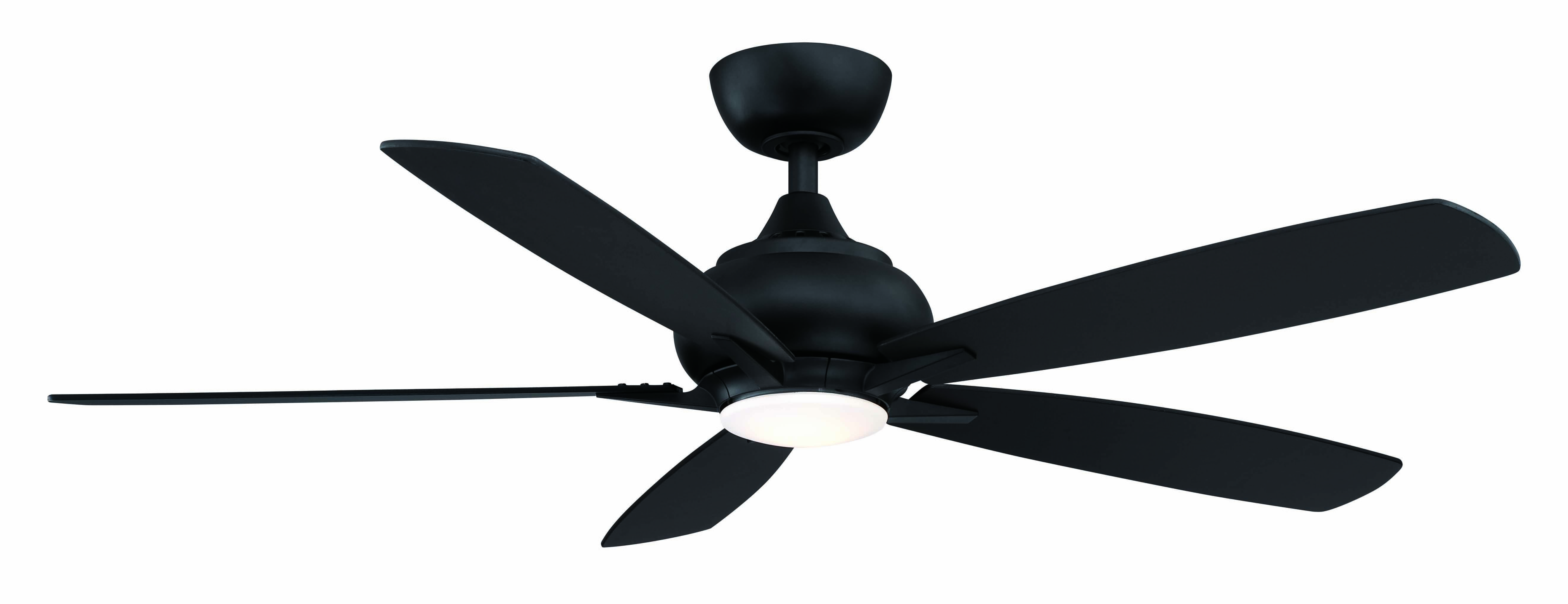 Fanimation Doren 52" LED Indoor Ceiling Fan in Black with Opal Frosted Glass