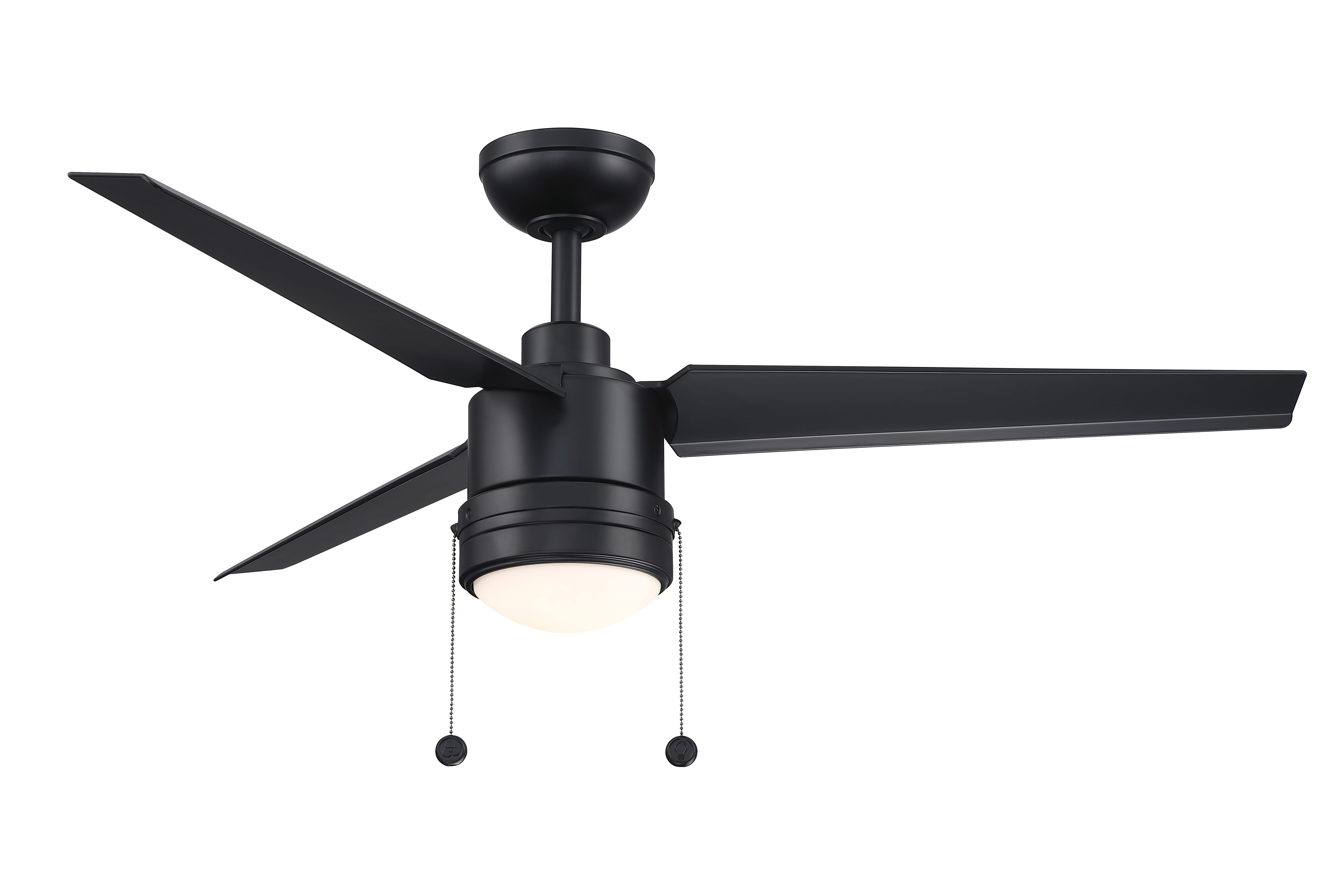 Fanimation PC/DC 52" LED Indoor/Outdoor Ceiling Fan in Black with Opal Frosted Glass