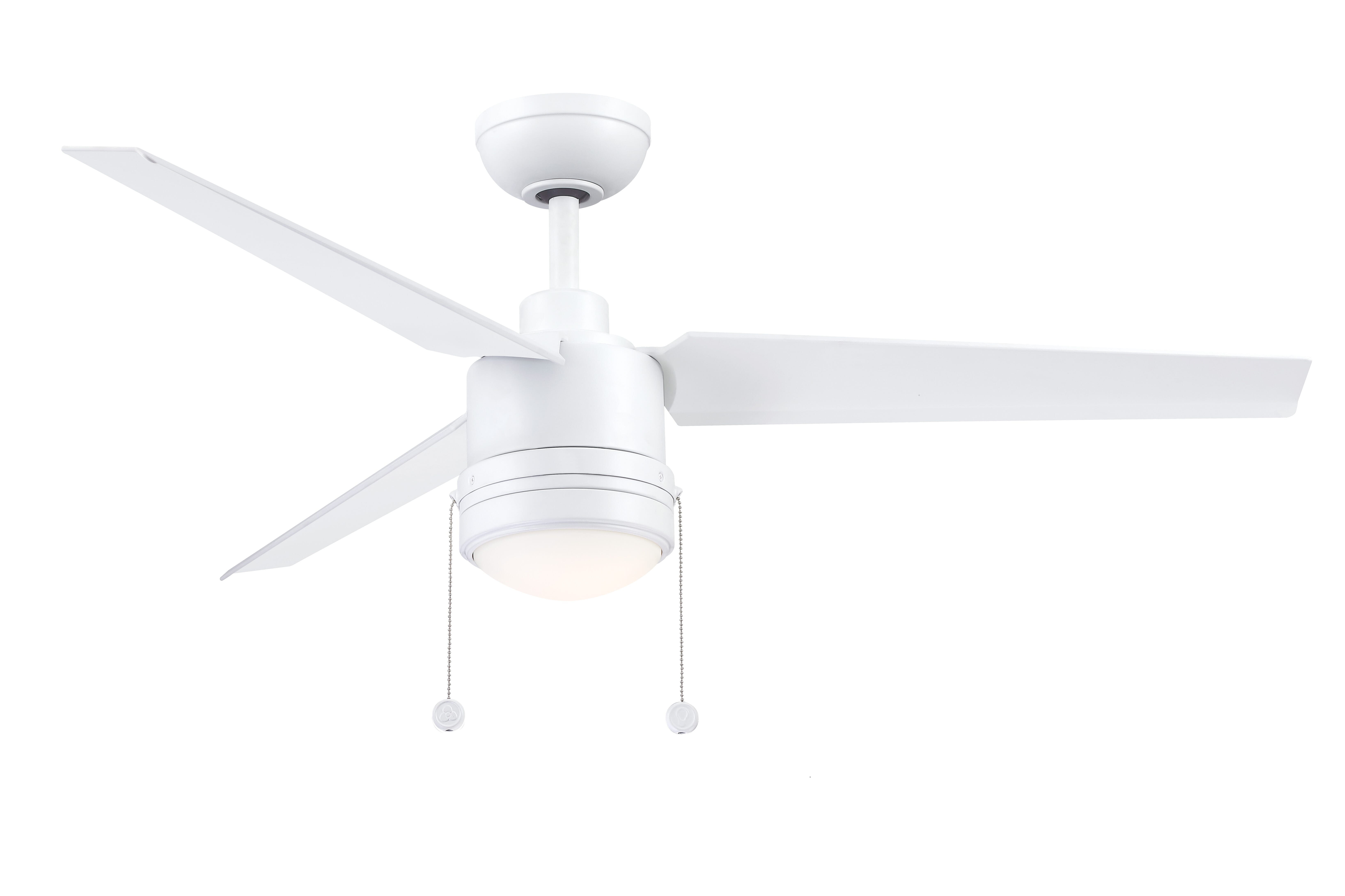 Fanimation PC/DC 52" LED Indoor/Outdoor Ceiling Fan in Matte White with Opal Frosted Glass