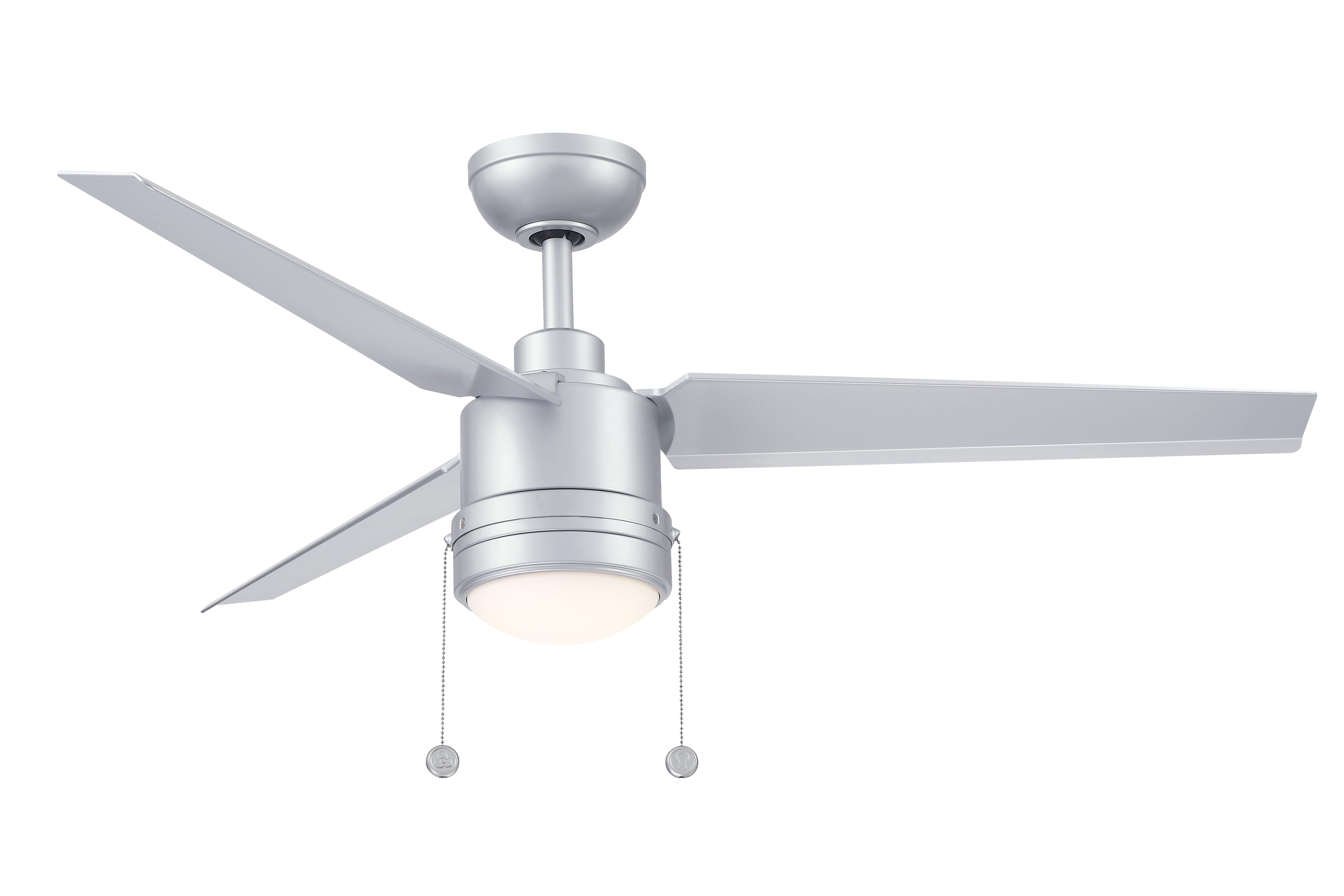 Fanimation PC/DC 52" LED Indoor/Outdoor Ceiling Fan in Silver with Opal Frosted Glass