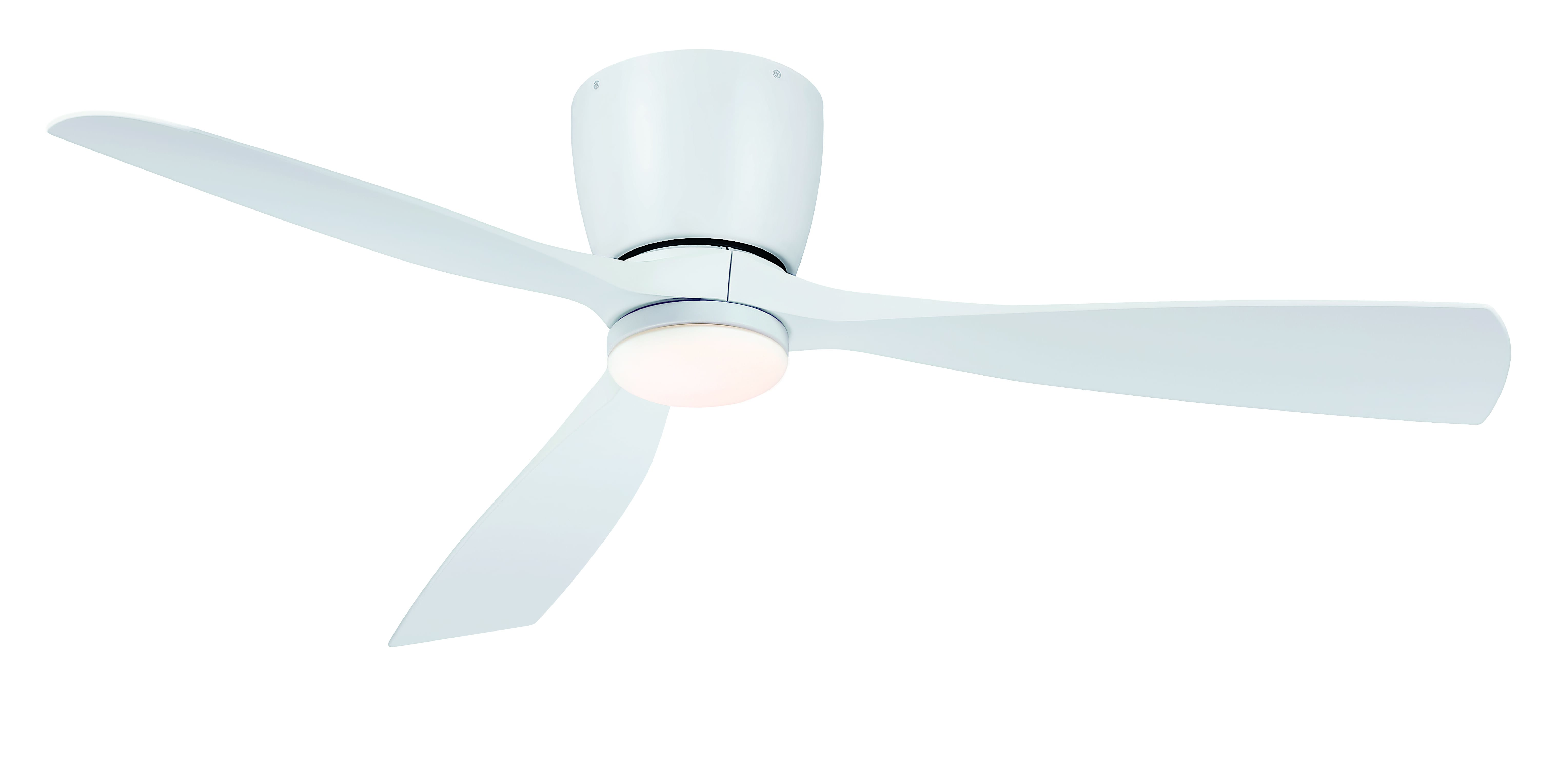 Fanimation Klinch 52" LED Indoor Ceiling Fan in Matte White with Opal Frosted Glass