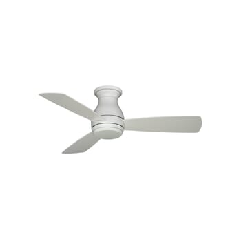 Fanimation Hugh 44" LED Indoor/Outdoor Flush Mount Ceiling Fan in Matte White with Opal Frosted Glass