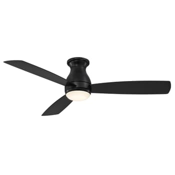 Fanimation Hugh 52" LED Indoor/Outdoor Flush Mount Ceiling Fan in Black with Opal Frosted Glass