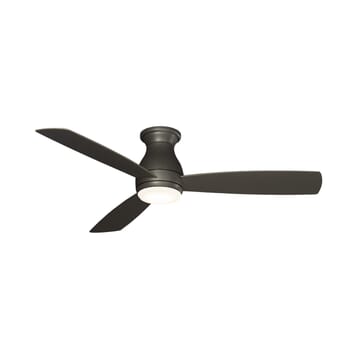 Fanimation Hugh 52" LED Indoor/Outdoor Flush Mount Ceiling Fan in Matte Greige with Opal Frosted Glass