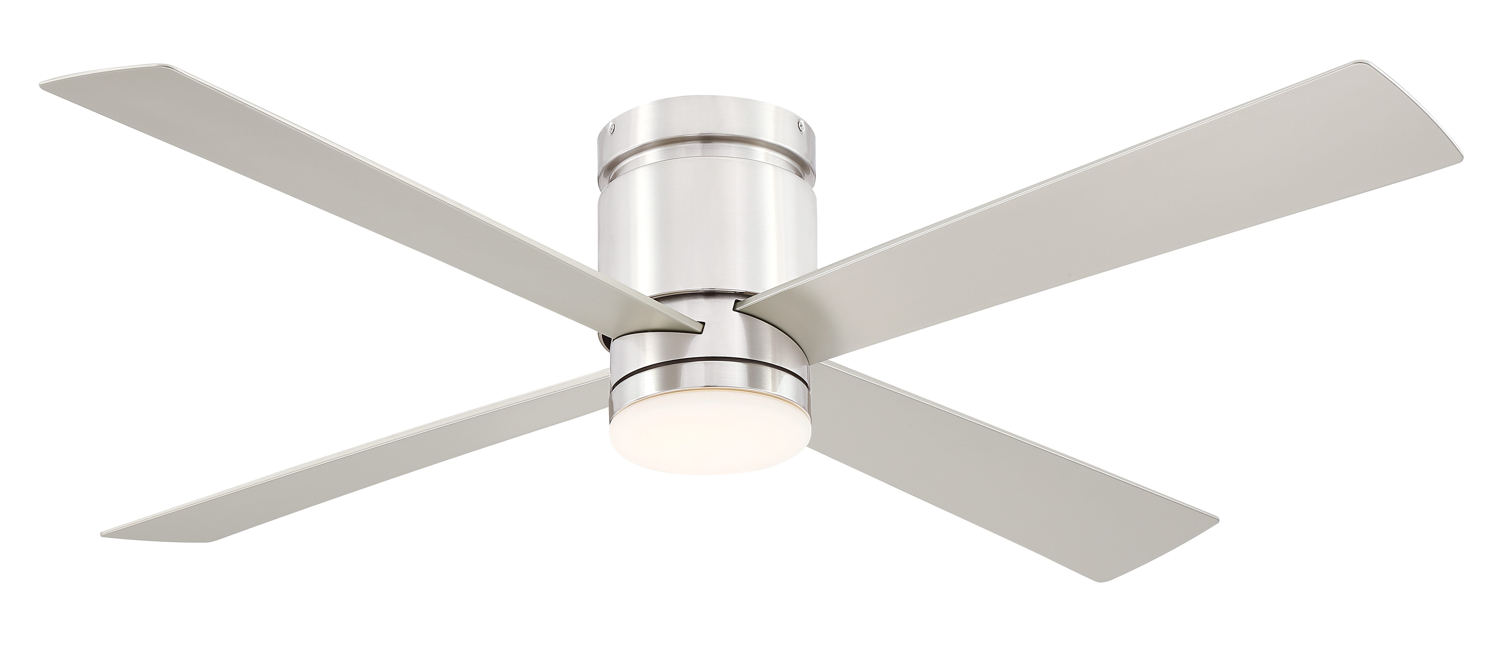 Fanimation Kwartet 52" LED Indoor Ceiling Fan in Brushed Nickel with Opal Frosted Glass