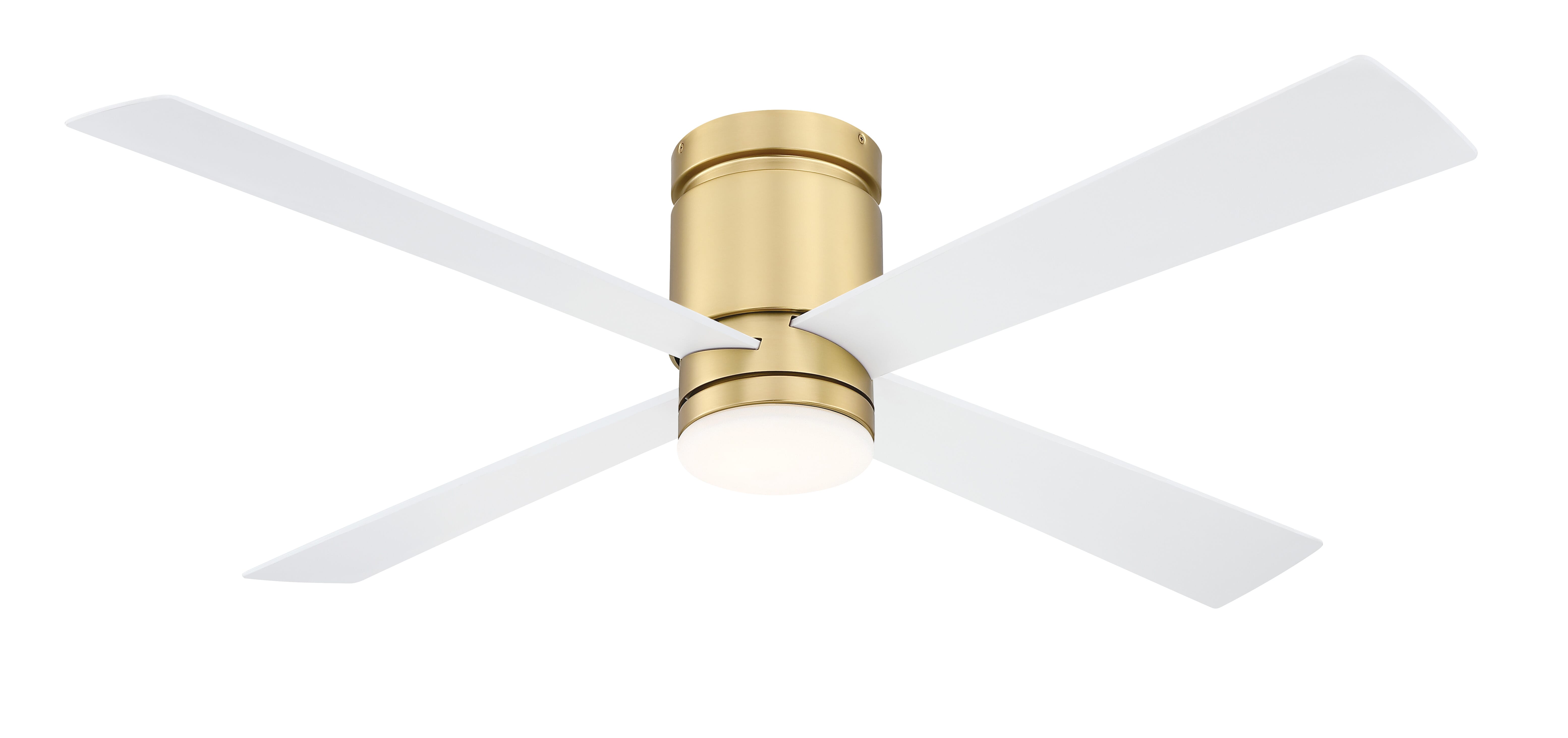 Fanimation Kwartet 52" LED Indoor Ceiling Fan in Brushed Satin Brass with Opal Frosted Glass