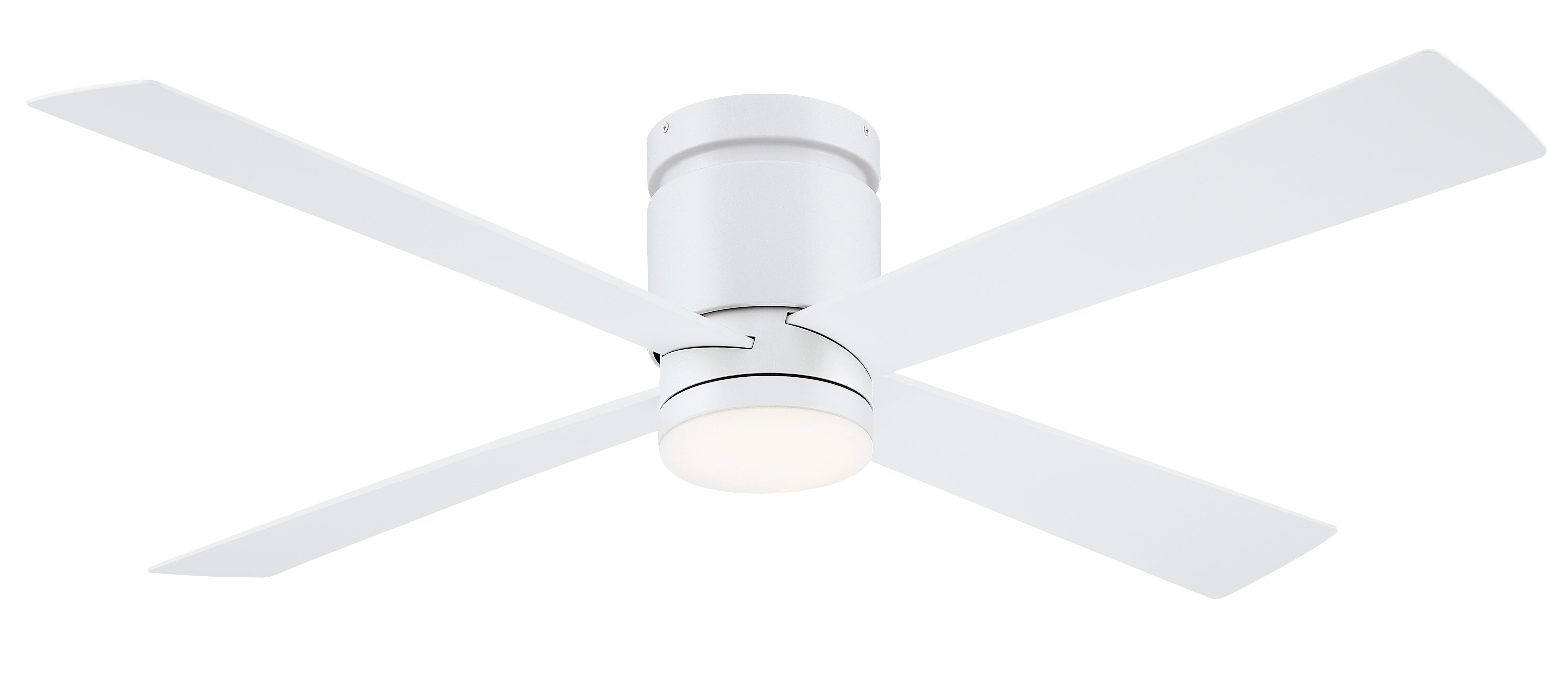 Fanimation Kwartet 52" LED Indoor Ceiling Fan in Matte White with Opal Frosted Glass