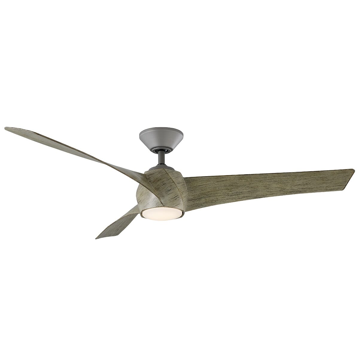 Modern Forms Twirl Indoor and Outdoor Ceiling Fan in Graphite and Weathered Wood