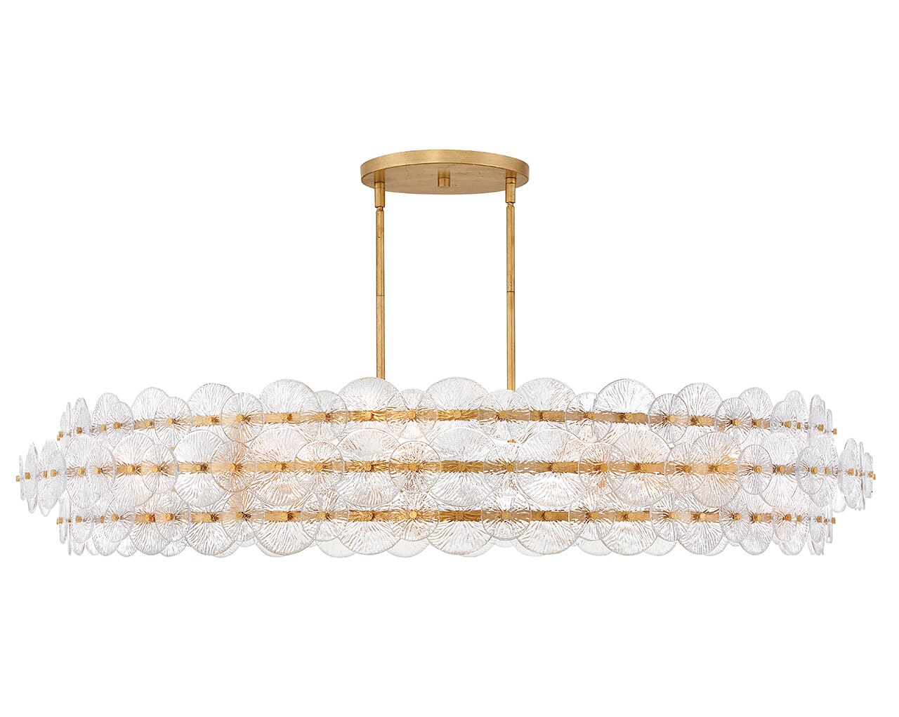 Distressed Brass LED Chandelier from the Rene Collection