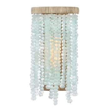 Fredrick Ramond Dune 1-Light Wall Sconce In Burnished Gold With Blue Sea Glass