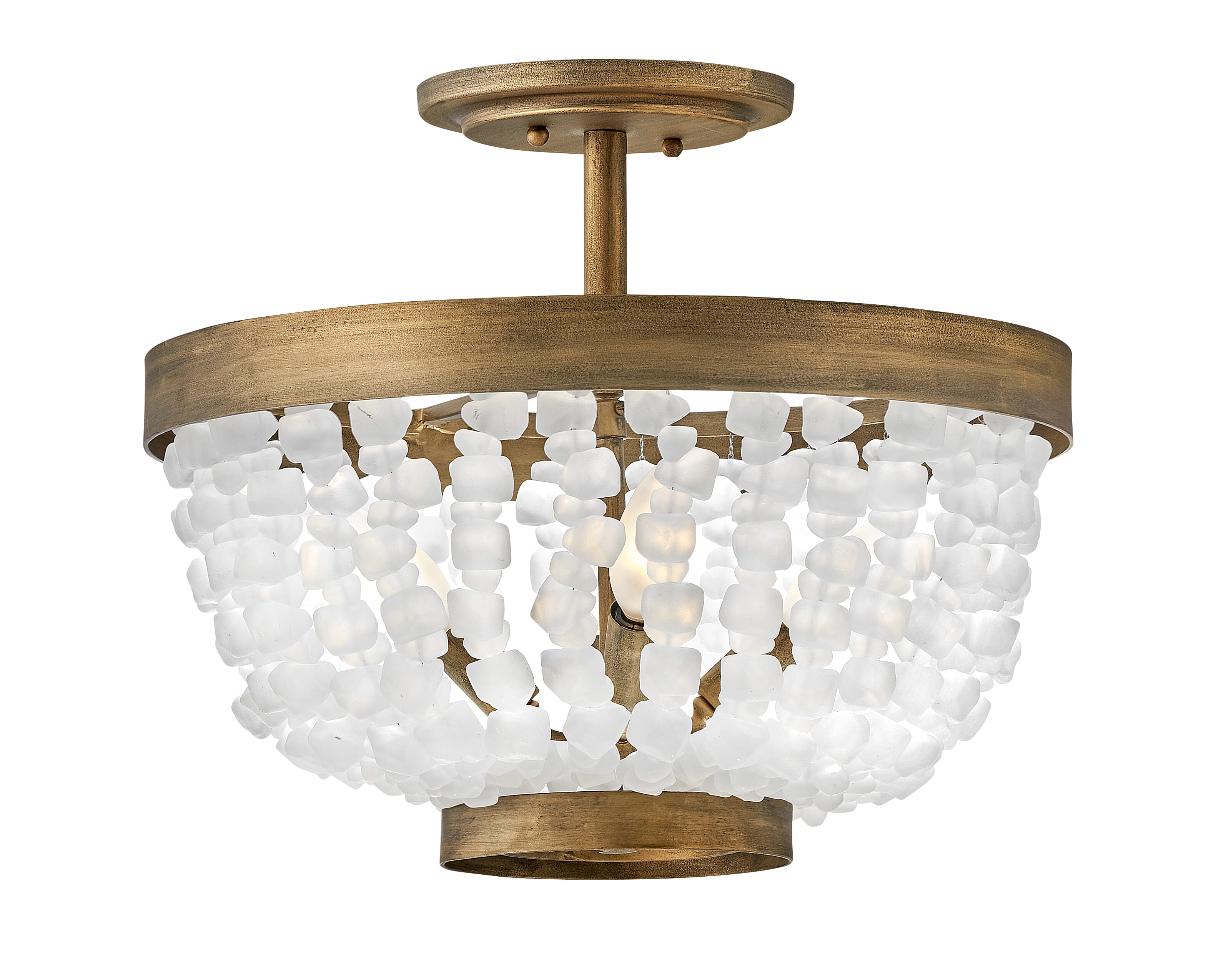 Burnished Gold LED Semi-Flush Mount from the Dune Collection