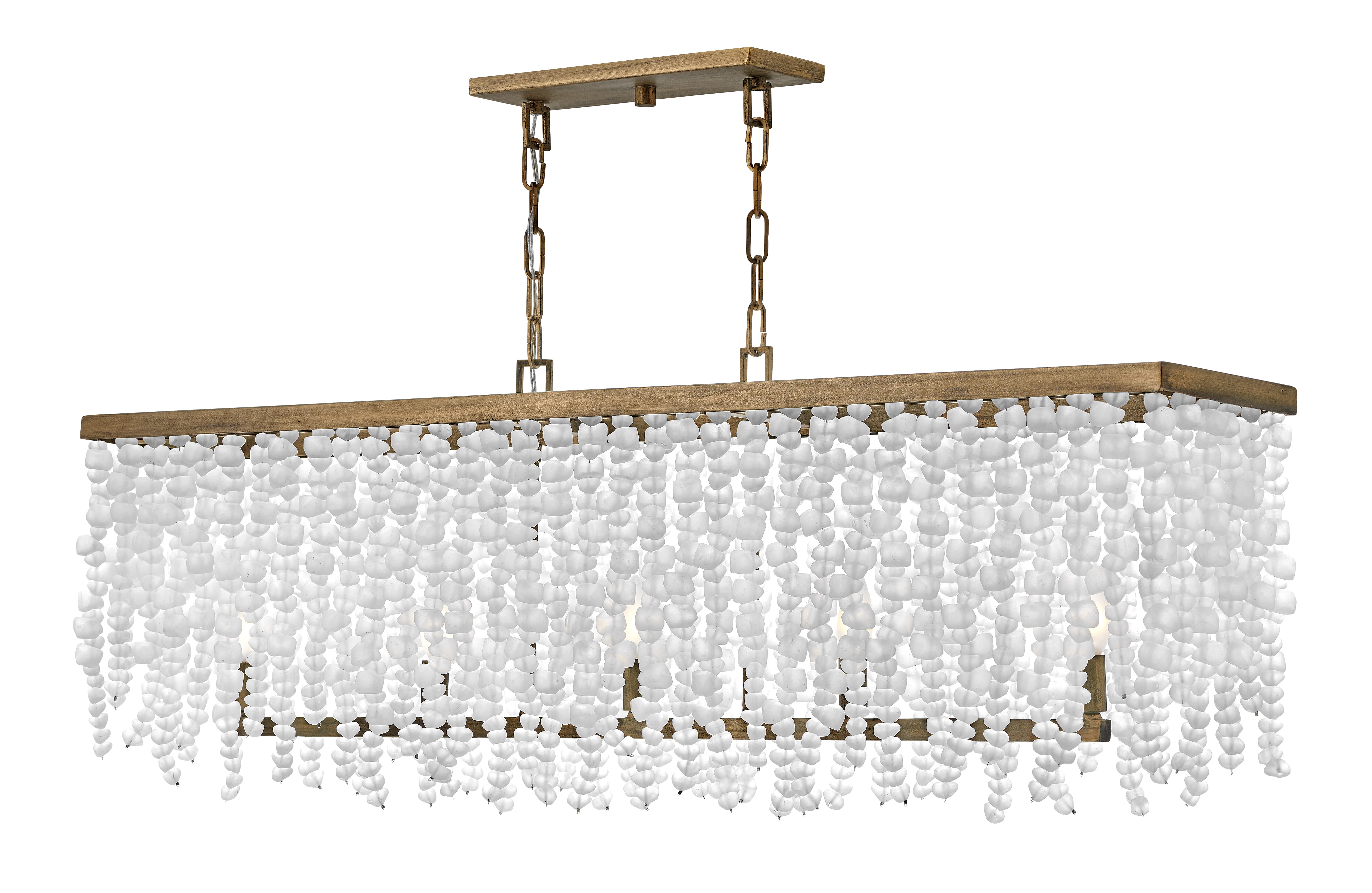 Burnished Gold LED Linear Chandelier from the Dune Collection