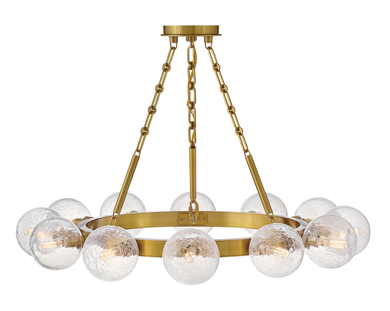 Lacquered Brass LED Chandelier from the Coco Collection