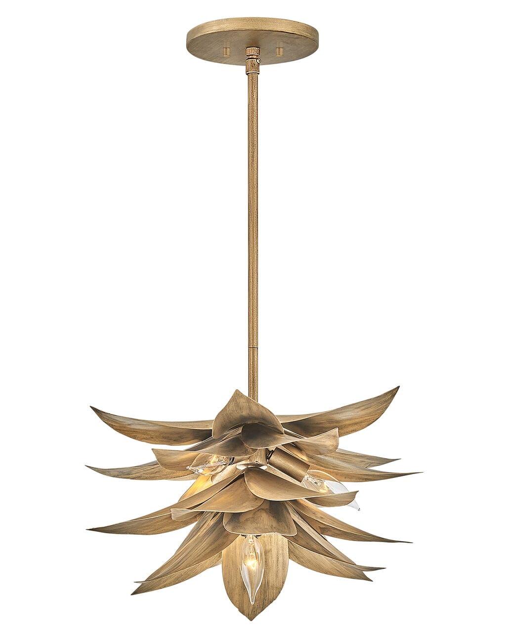 Burnished Gold LED Pendant from the Agave Collection