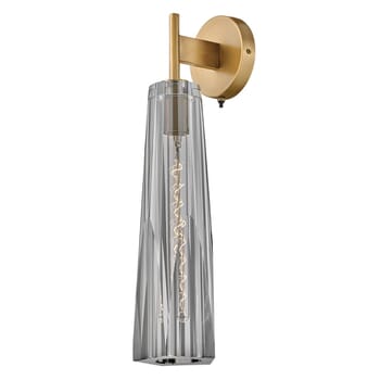 Fredrick Ramond Cosette 1-Light Wall Sconce In Heritage Brass With Smoked Glass