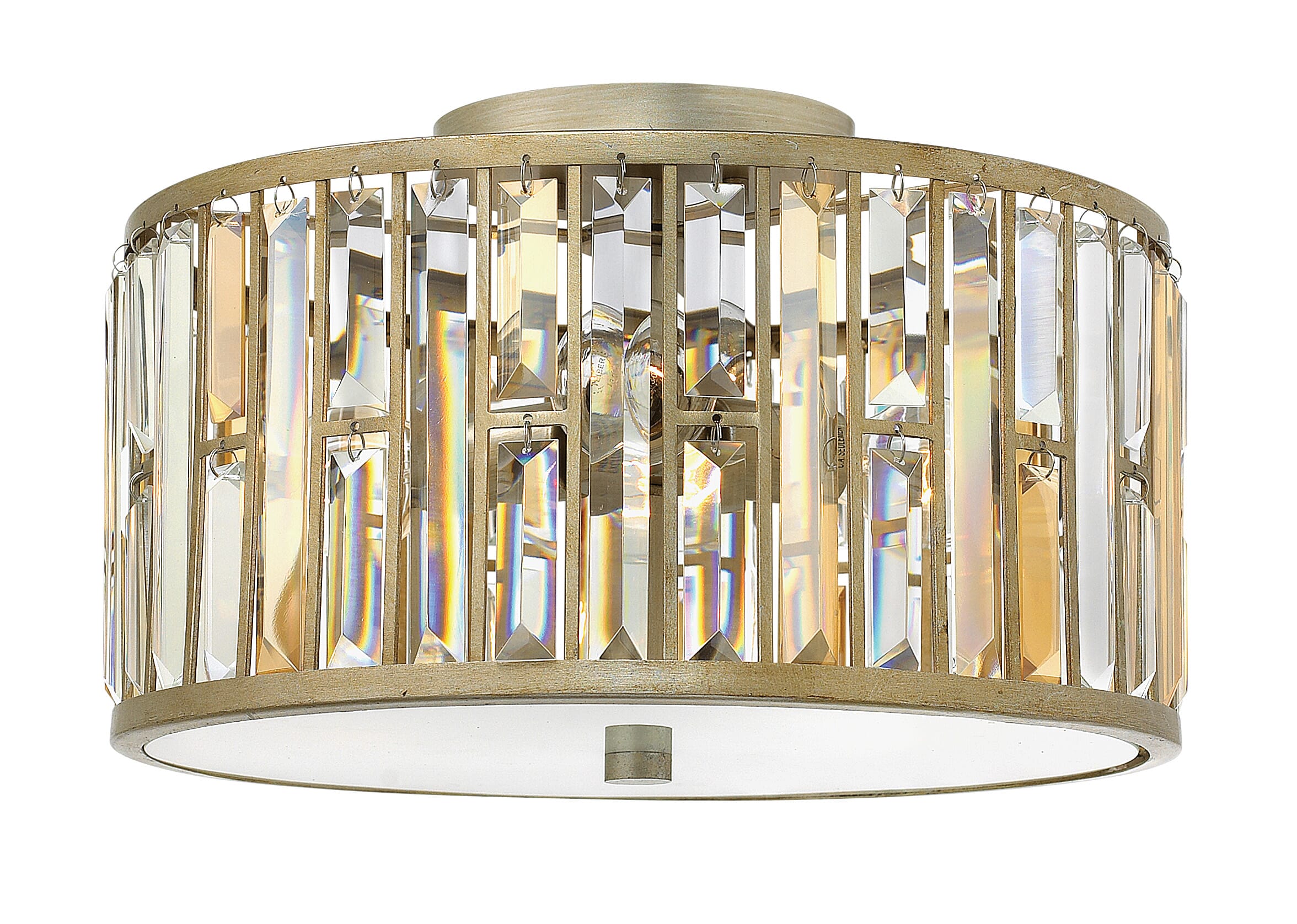 Fredrick Ramond Gemma 3-Light Flush Mount Ceiling Light In Silver Leaf*