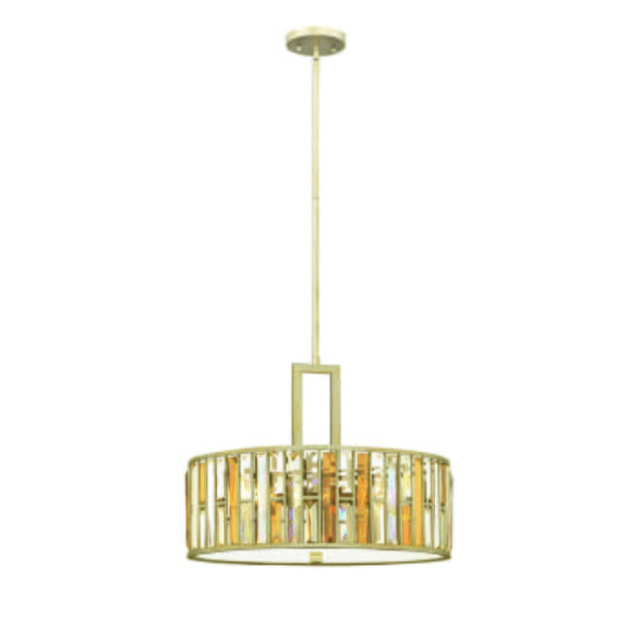 Fredrick Ramond Gemma 3-Light Foyer Light in Silver Leaf* Fredrick Ramond Gemma 3-Light Foyer Light in Silver Leaf*