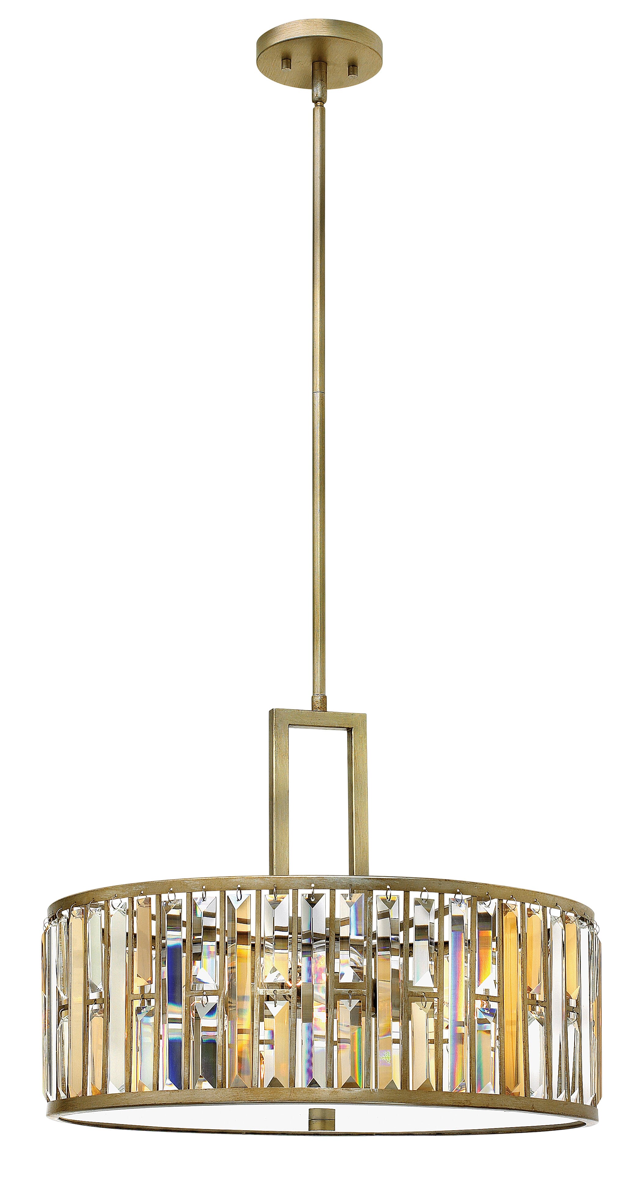 Fredrick Ramond Gemma 3-Light Pendant In Silver Leaf*