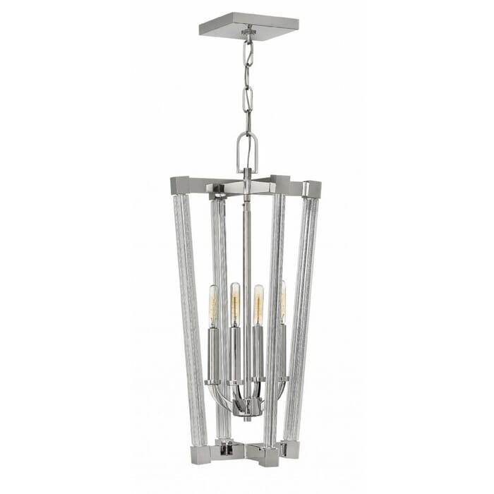 Fredrick Ramond Empire 4-Light Foyer Light in Polished Nickel* Fredrick Ramond Empire 4-Light Foyer Light in Polished Nickel*