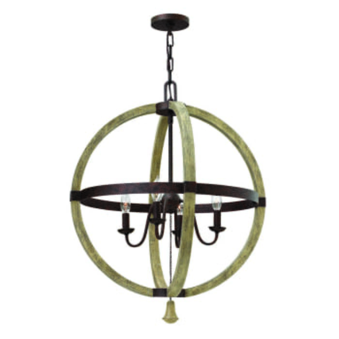 Fredrick Ramond Middlefield 4-Light Chandelier in Iron Rust Fredrick Ramond Middlefield 4-Light Chandelier in Iron Rust