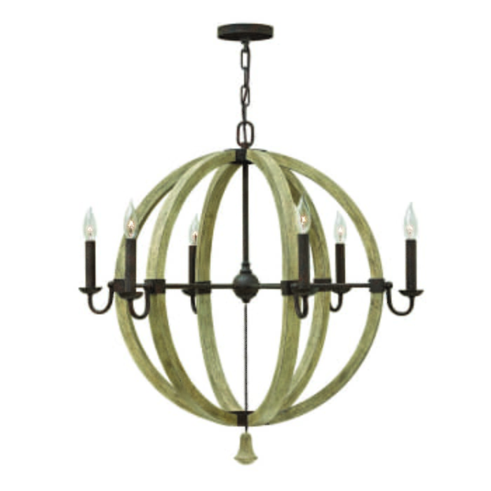 Fredrick Ramond Middlefield 6-Light Chandelier in Iron Rust Fredrick Ramond Middlefield 6-Light Chandelier in Iron Rust