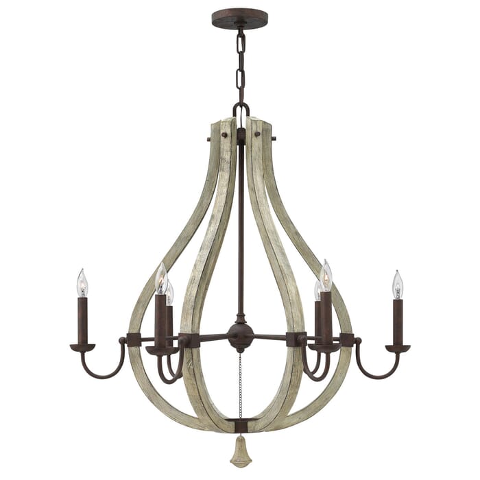 Fredrick Ramond Middlefield 6-Light Chandelier in Iron Rust Fredrick Ramond Middlefield 6-Light Chandelier in Iron Rust