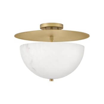 Fredrick Ramond Inez 3-Light Semi-Flush Ceiling Light In Lacquered Brass