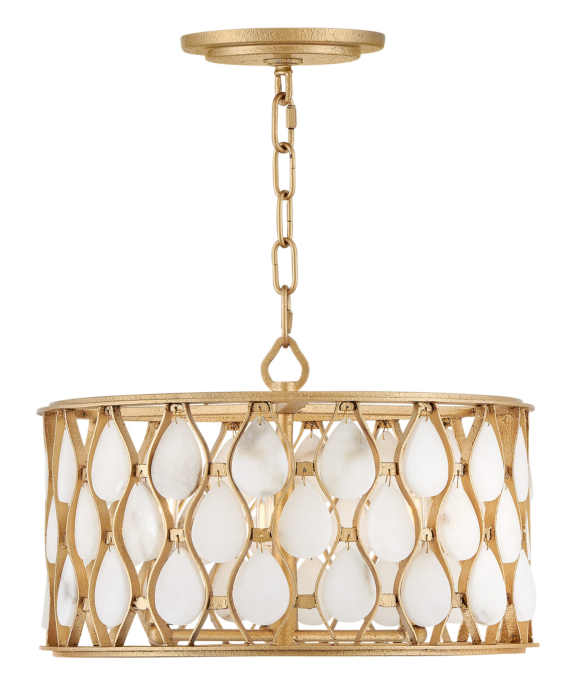 Estie 3-Light LED Convertible Semi-Flush Mount in Piastra Gold