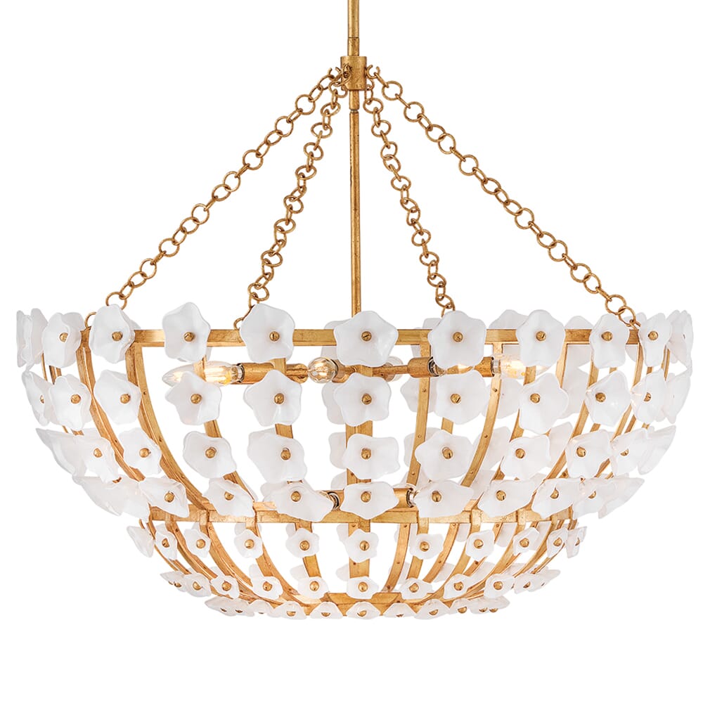 Distressed Brass LED Chandelier from the Azalea Collection