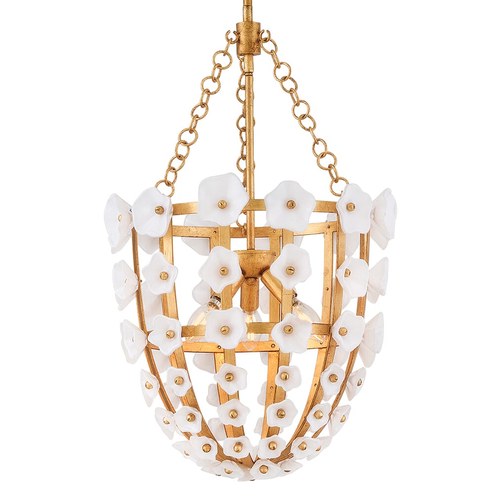 Distressed Brass LED Pendant from the Azalea Collection