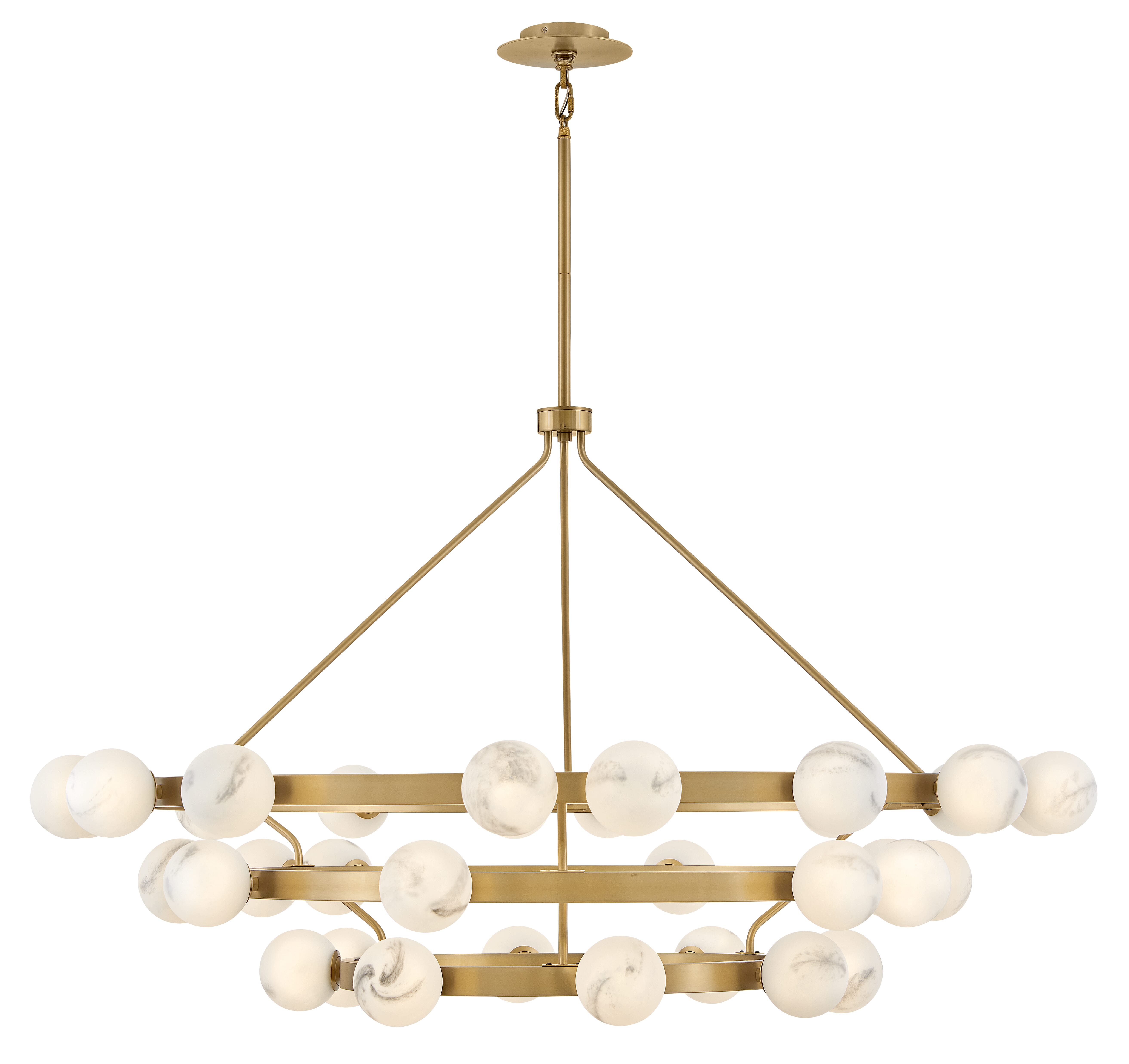 Lacquered Brass LED Chandelier from the Selene Collection