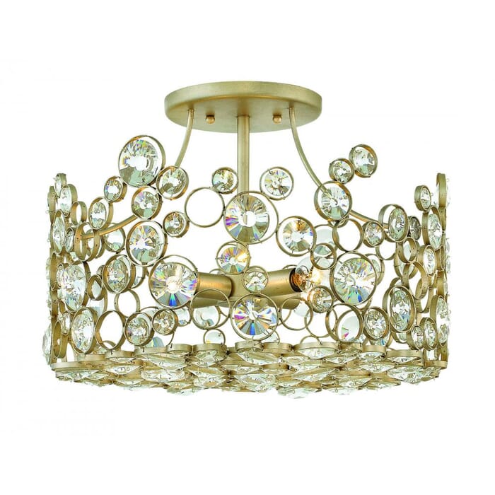 Fredrick Ramond Anya 4-Light Chandelier in Silver Leaf* Fredrick Ramond Anya 4-Light Chandelier in Silver Leaf*