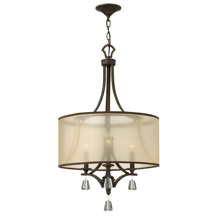 Fredrick Ramond Mime 3-Light Chandelier in French Bronze* Fredrick Ramond Mime 3-Light Chandelier in French Bronze*