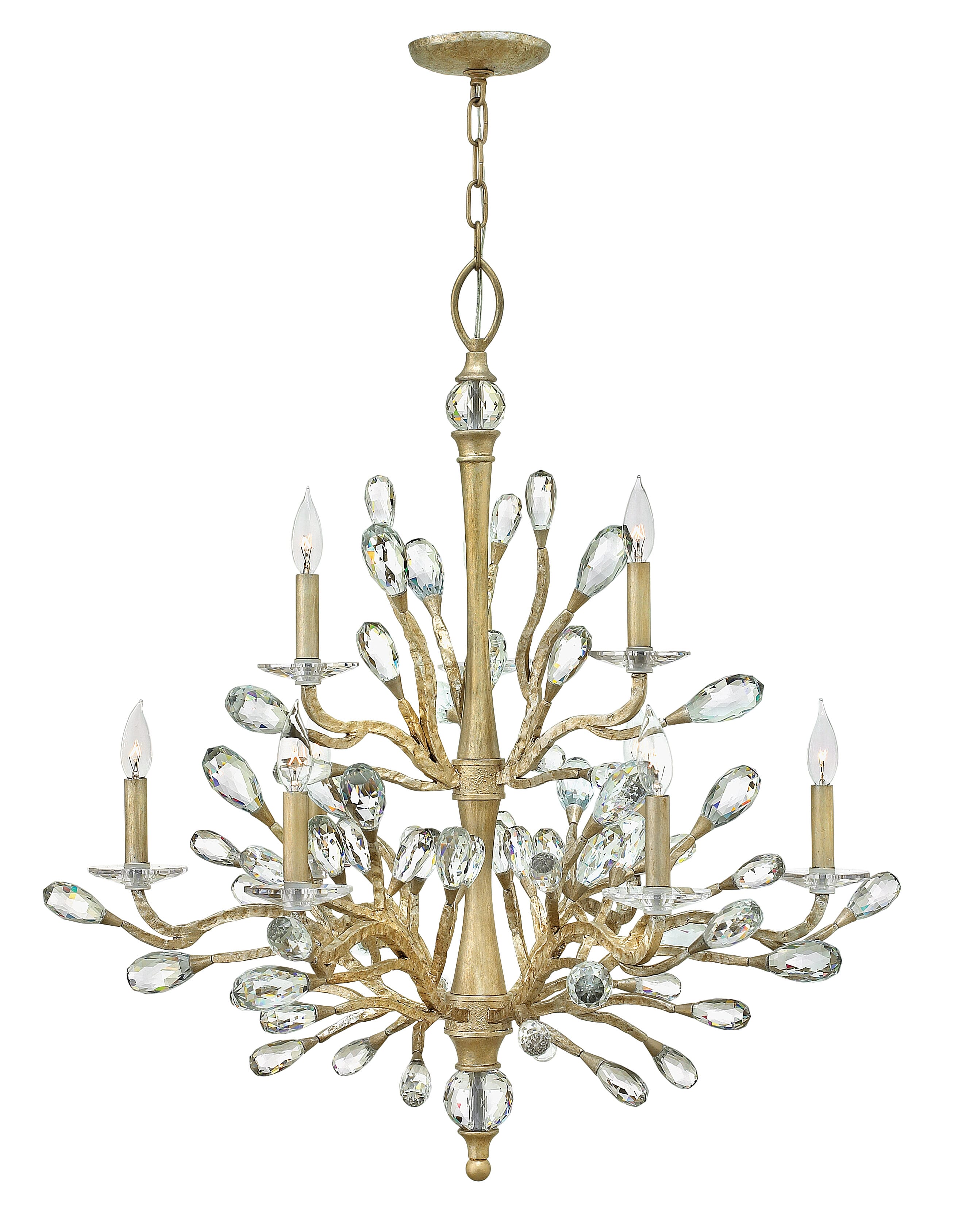 Fredrick Ramond Eve 9-Light Chandelier in Champagne Gold