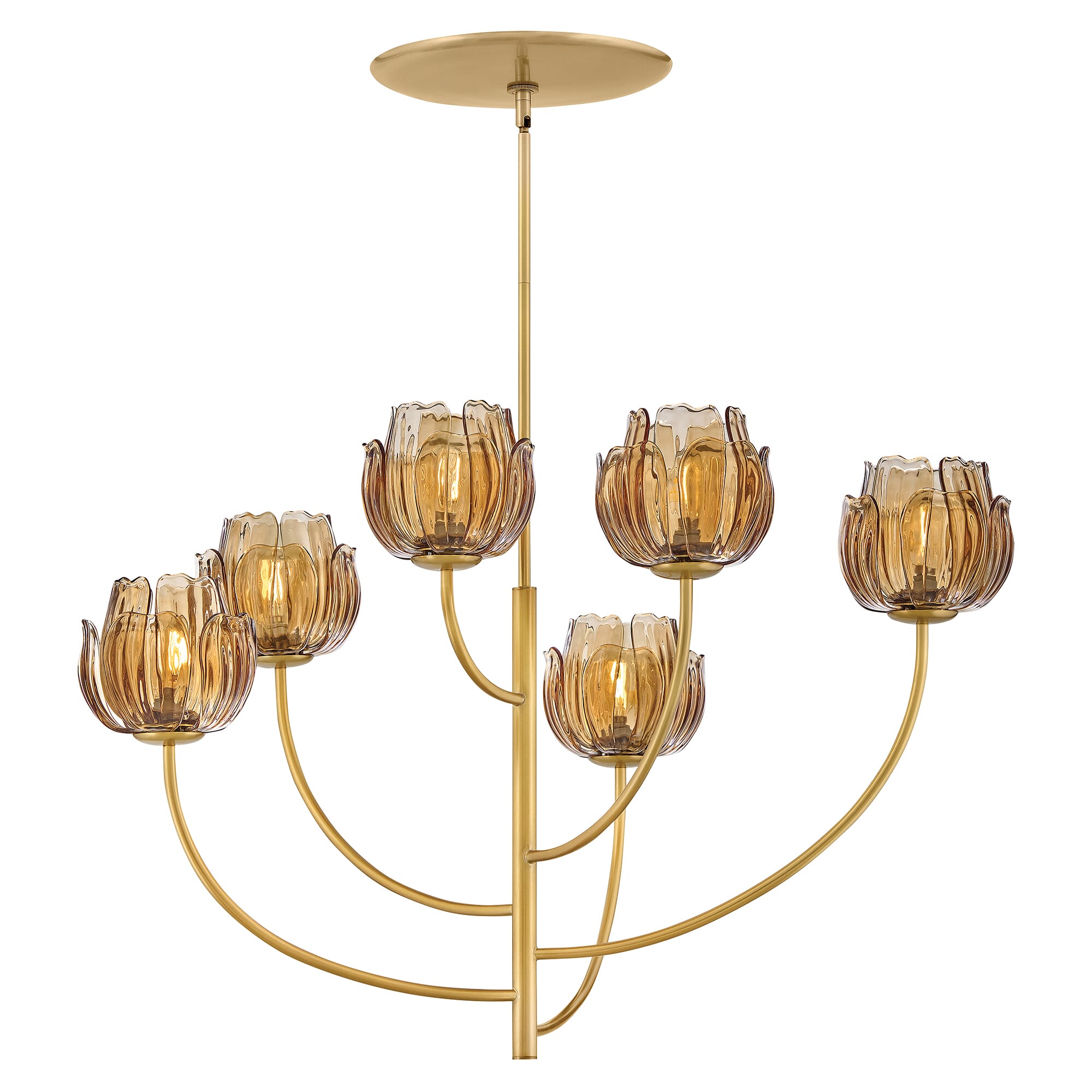 Unlacquered Brass LED Chandelier from the Fantine Collection
