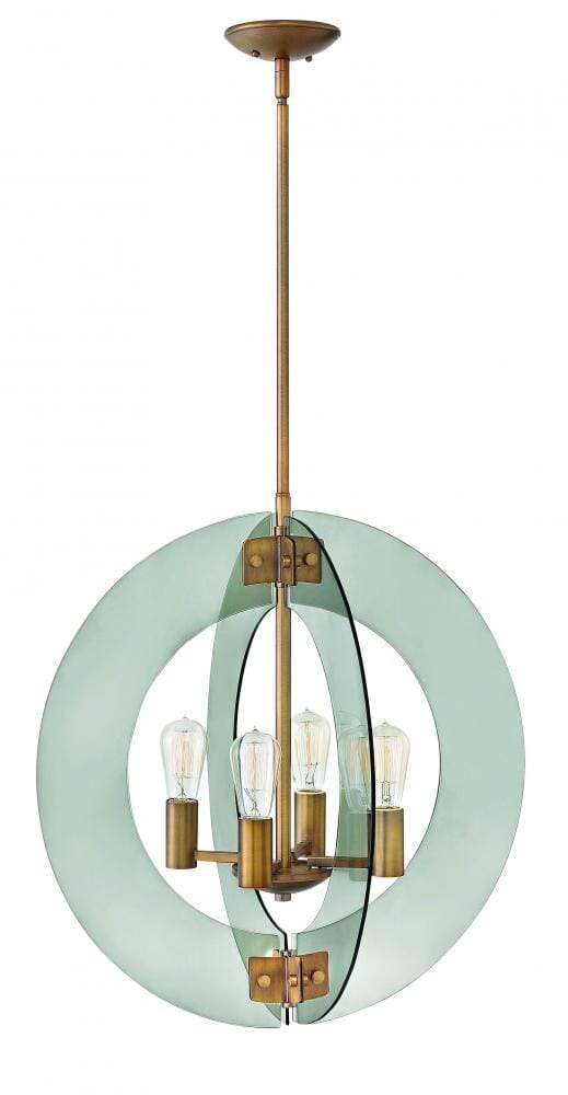 Fredrick Ramond Solstice 4-Light Single Tier Pendant in Heirloom Brass -  FR47506HRR