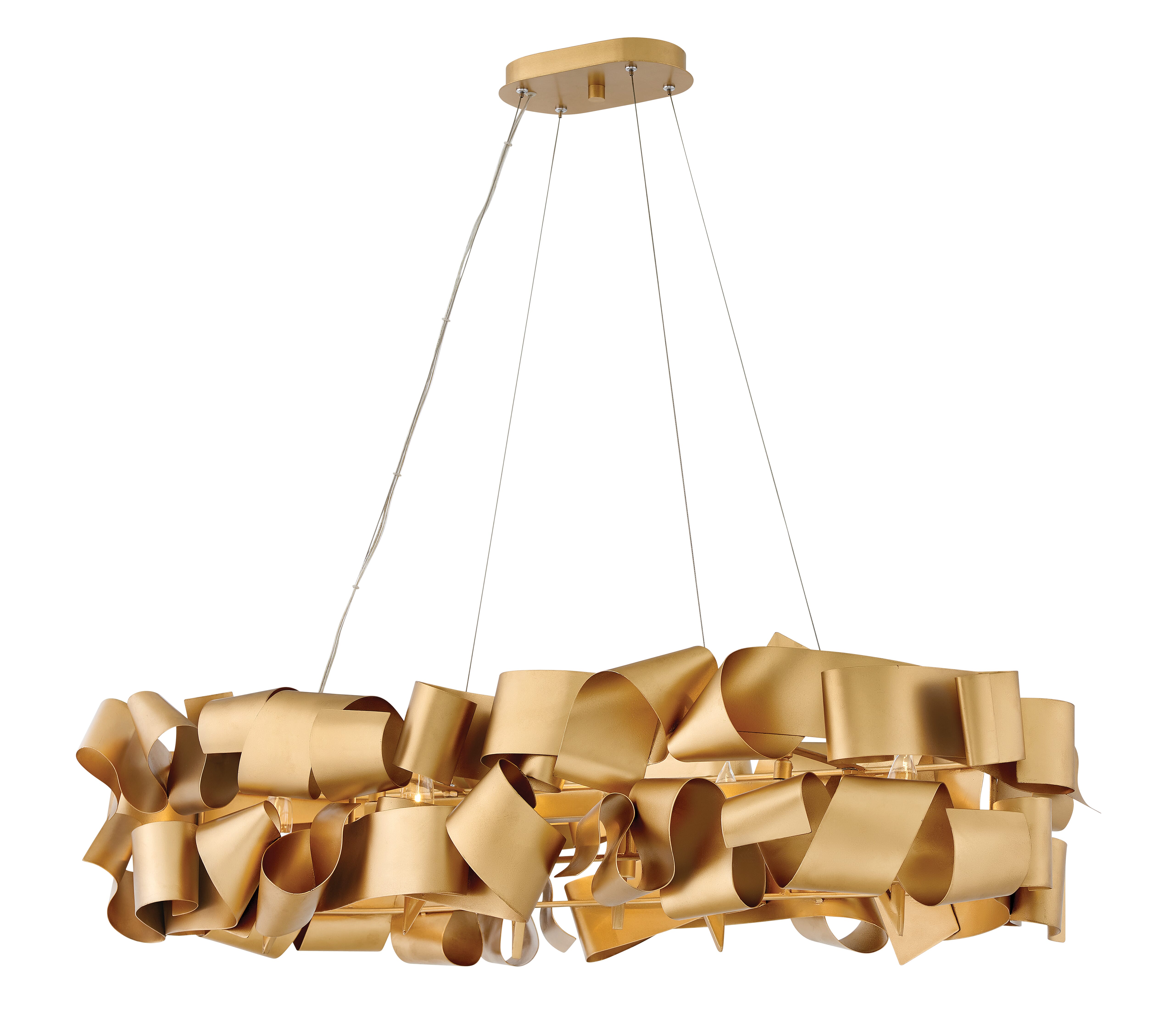 Deluxe Gold LED Linear Chandelier from the Delfina Collection