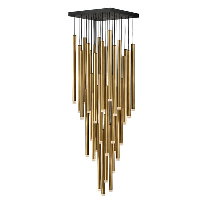 Fredrick Ramond Harmony 36-Light Chandelier in Heritage Brass Fredrick Ramond Harmony 36-Light Chandelier in Heritage Brass