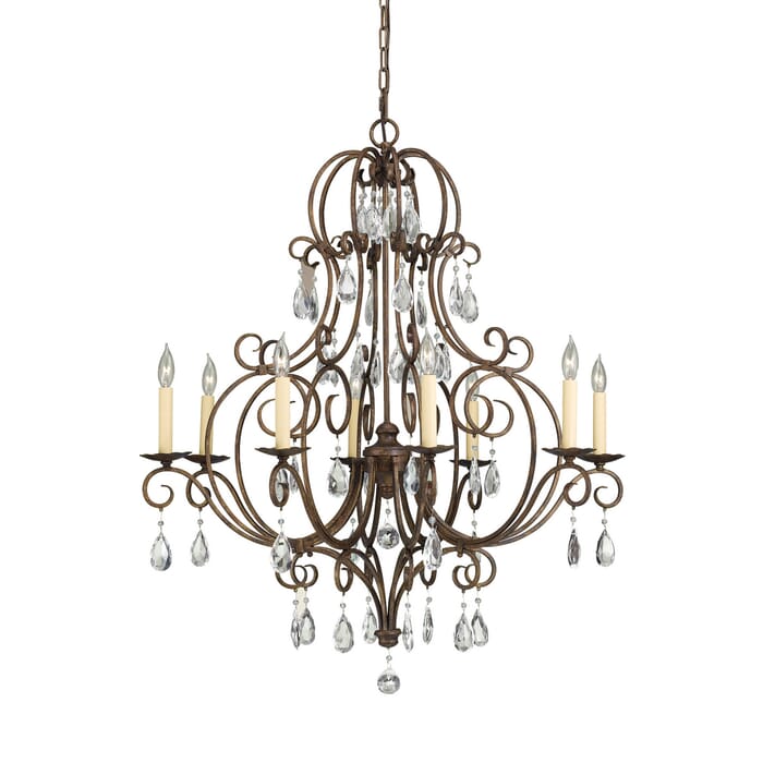 Feiss Chateau 8-Light Chandelier in Mocha Bronze Feiss Chateau 8-Light Chandelier in Mocha Bronze