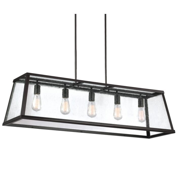 Feiss Harrow 5-Light Linear Chandelier in Oil Rubbed Bronze Feiss Harrow 5-Light Linear Chandelier in Oil Rubbed Bronze