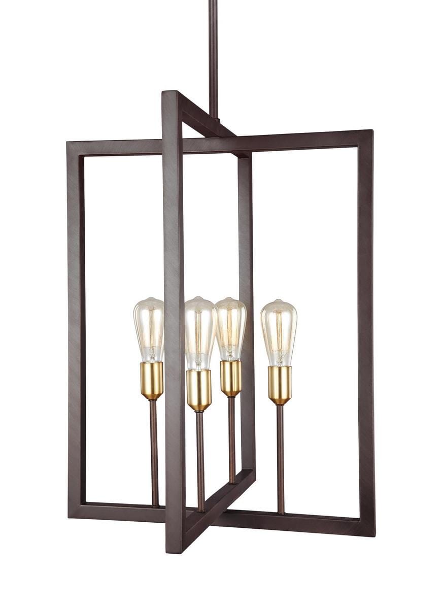 Feiss Finnegan 21" 4-Light Chandelier in New World Bronze